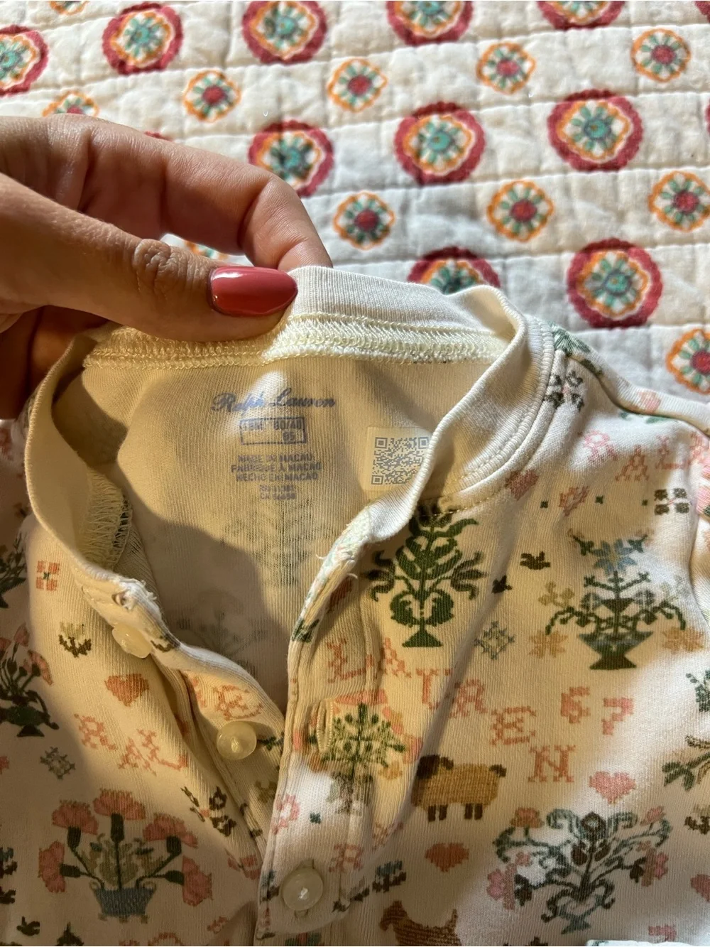 EUC Ralph Lauren Woodland Animals Long Sleeve Top size 18 months